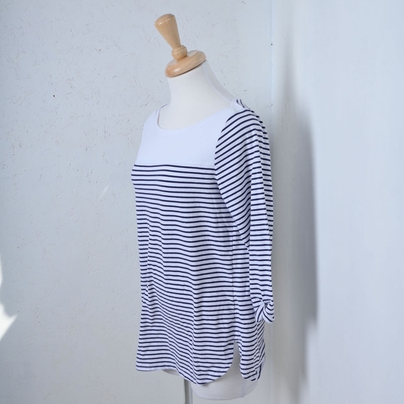 Reitmans | Black & White striped half sleeve women's sweater - Picture 13 of 14